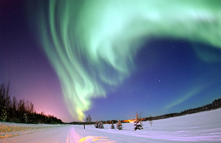 Aurora Borealis Over Eielson Air Force Base Alaska