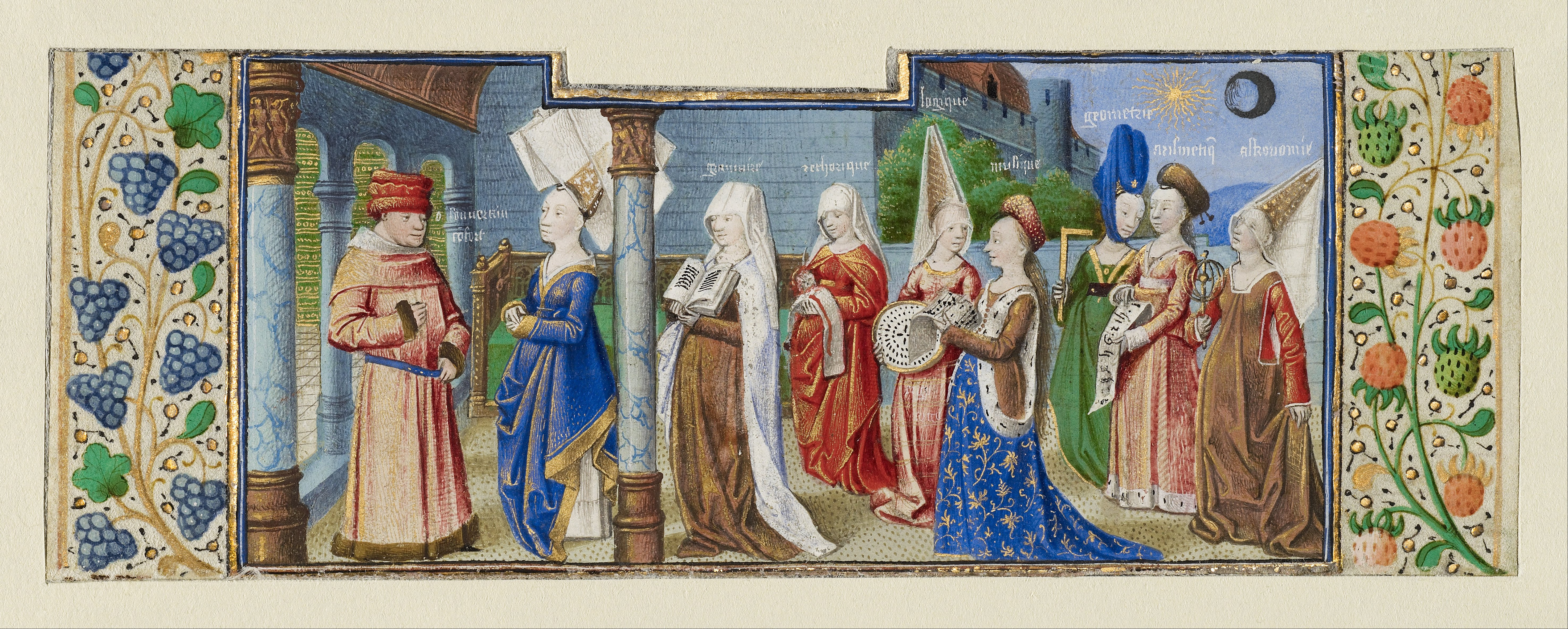 Coetivy Master Henri De Vulcop French Active About 1450 1485  Philosophy Presenting The Seven Liberal Arts To Boethius  Google Art Project