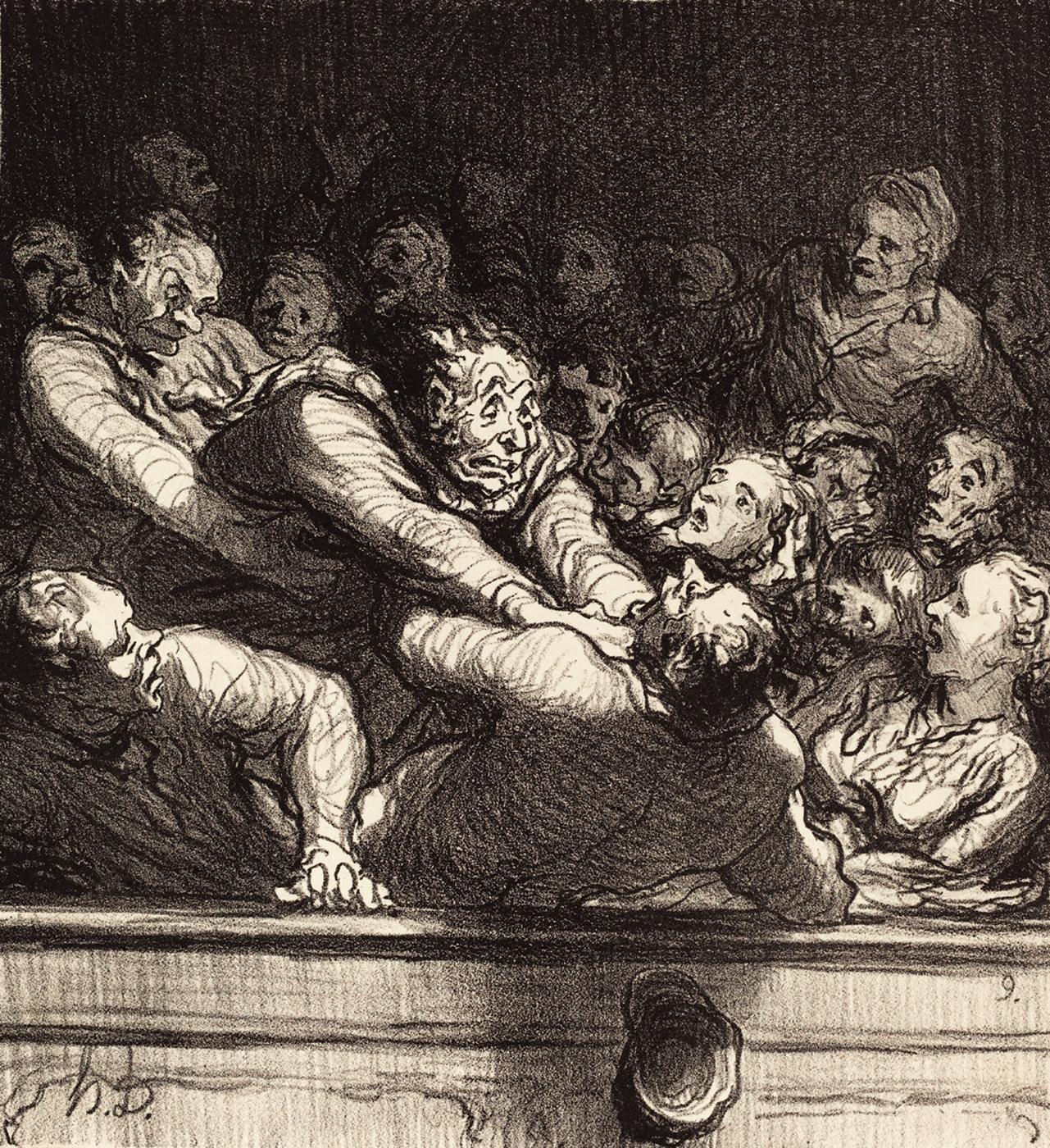 Honoré Daumier A Literary Discussion In The Second Gallery Published In Le Charivari 1864 Lithograph
