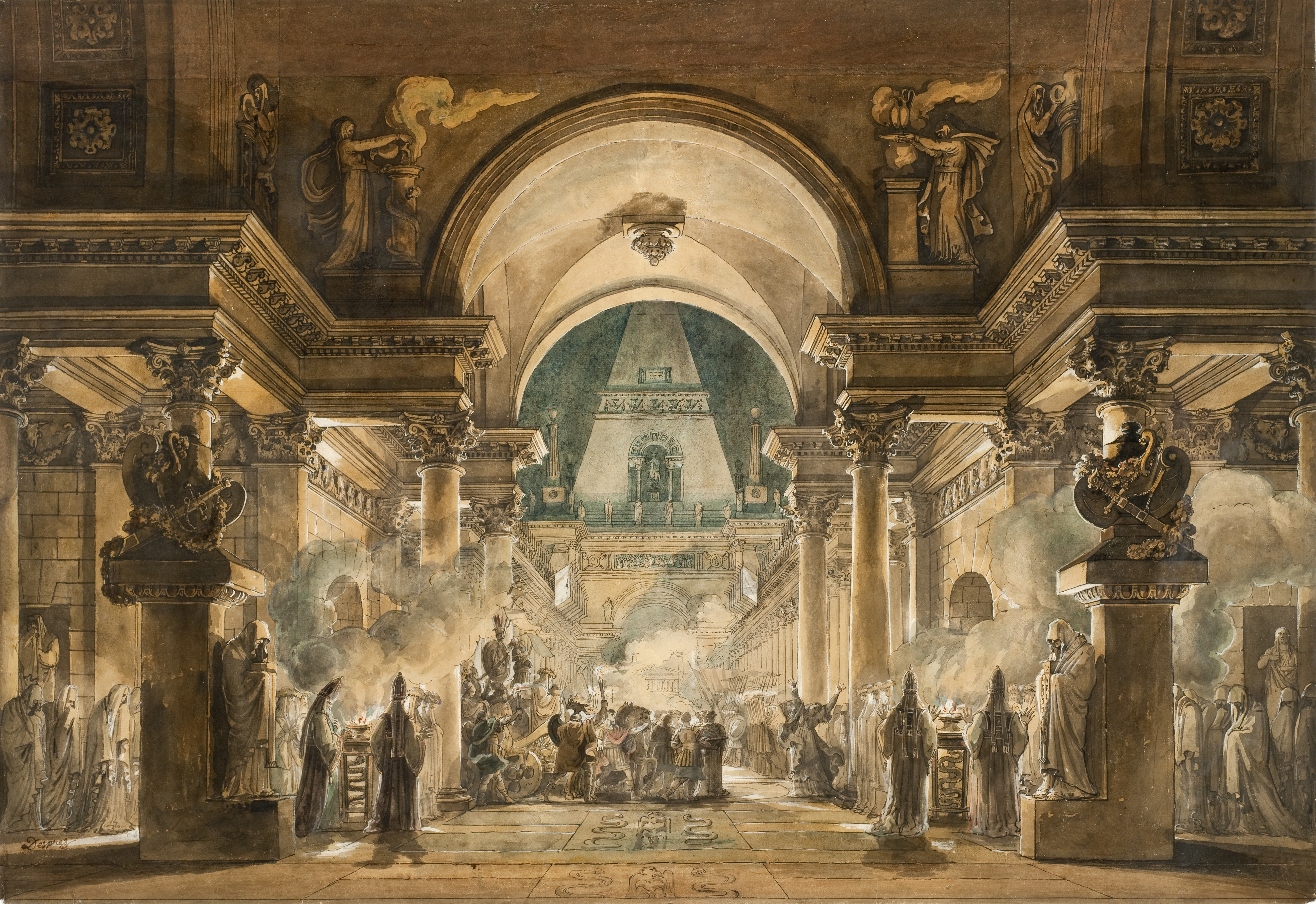 The Funeral Procession of Agamemnon, Louis Jean Desprez, 1787