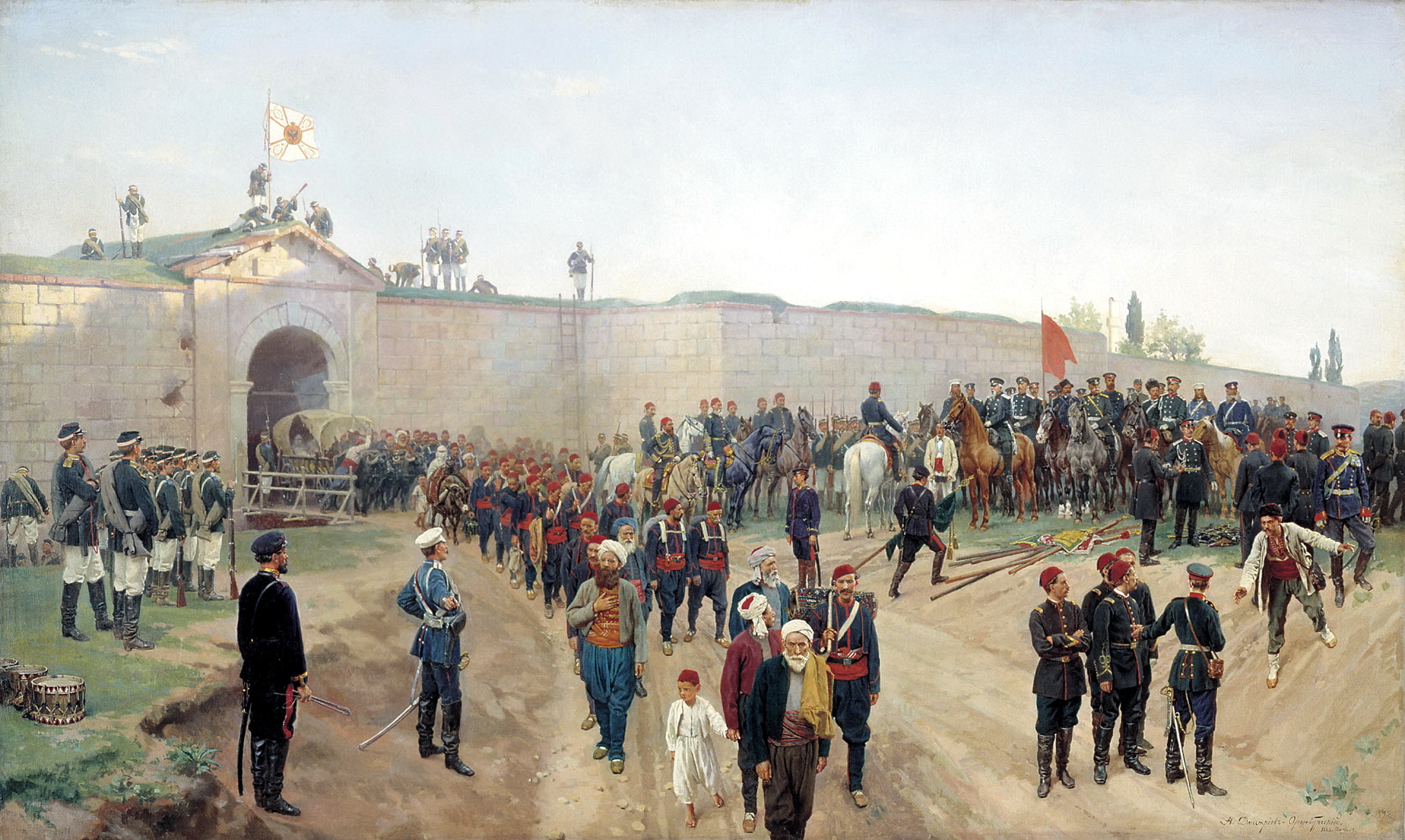 Ottoman capitulation at Nikopol in Russo-Turkish War, Nikolai Dmitriev-Orenburgsky, 1883