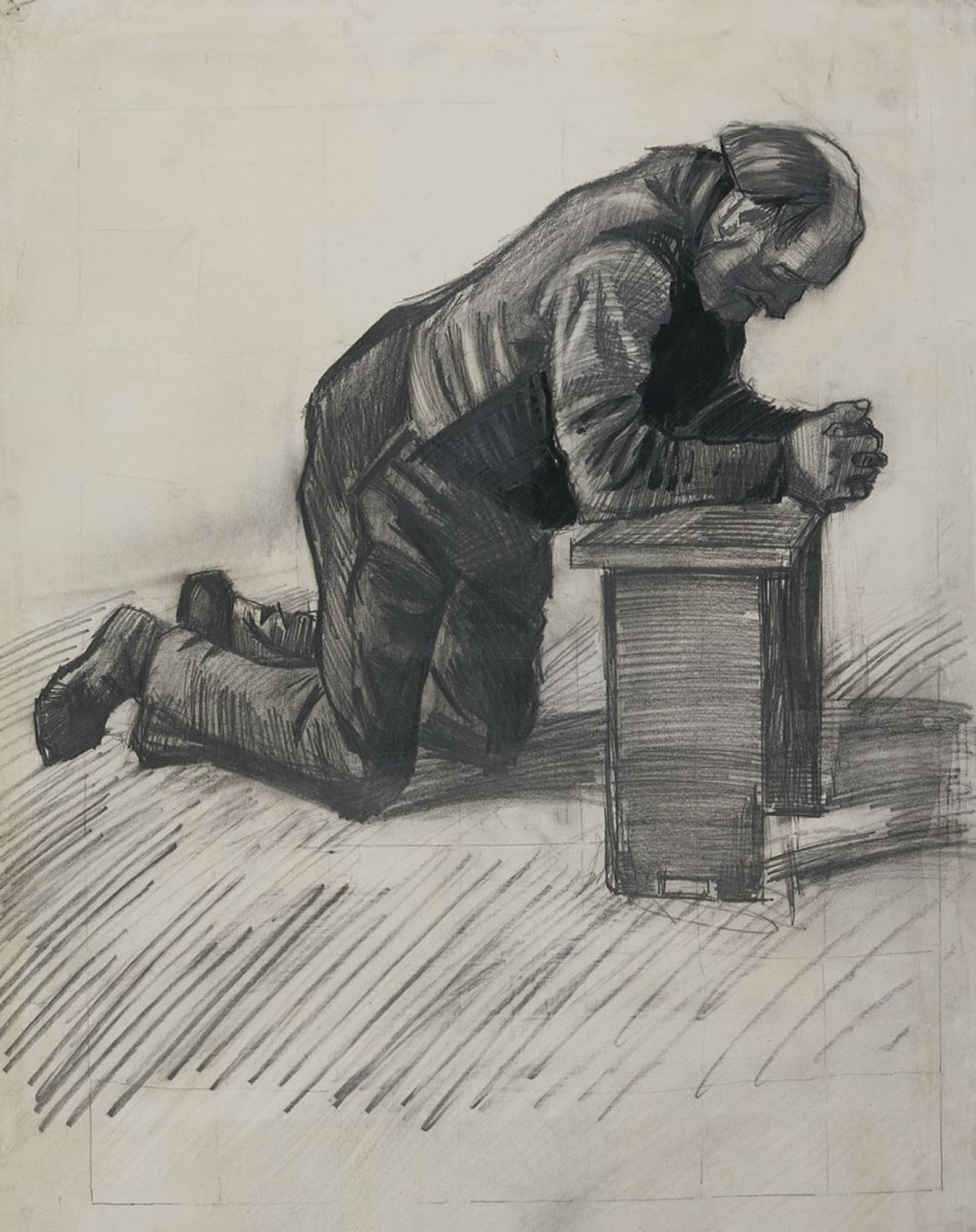 Old Man Praying Drawing By Vincent Van Gogh
