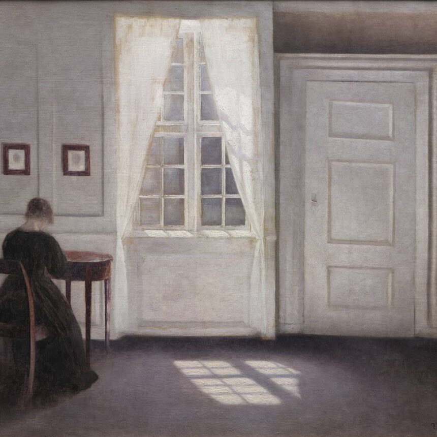Interior in Strandgade, Sunlight on the Floor, Vilhelm Hammershoi, 1901