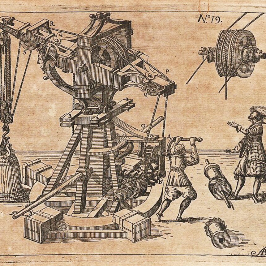 The world is reduced to physical components in mechanical philosophy. Illustration: Hieronymus Megiser, 1613