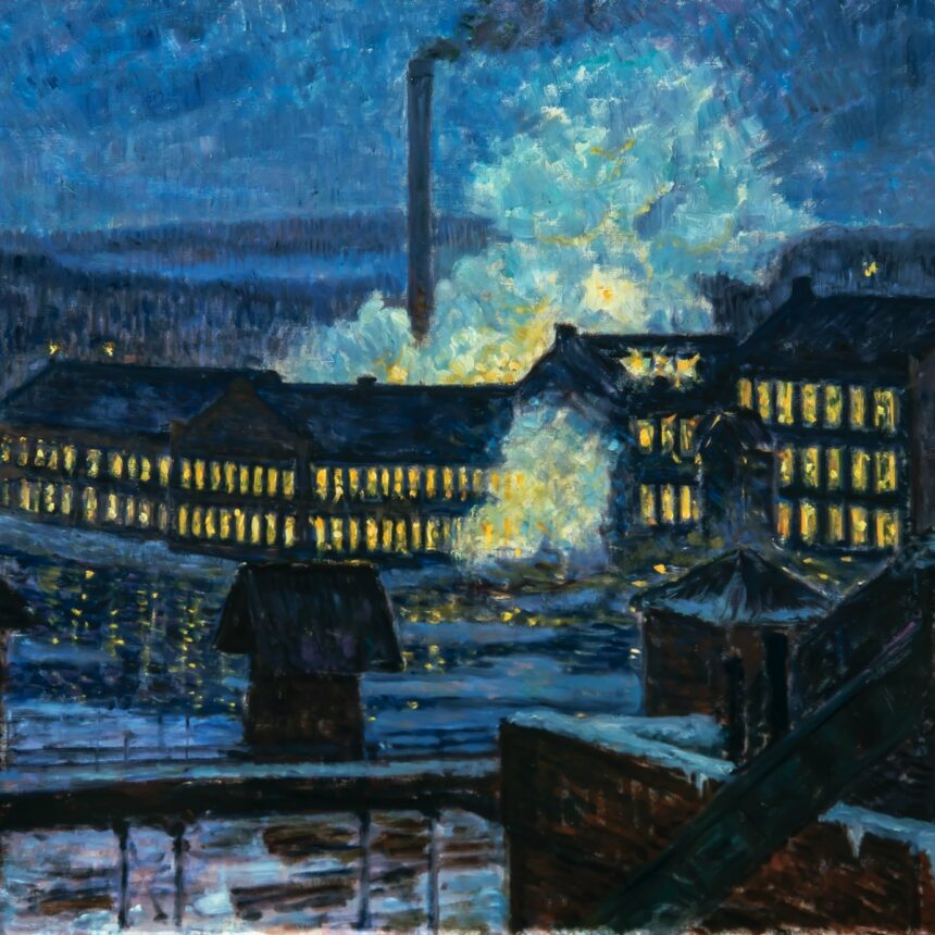 Night View Of A Factory Alfred Finch C 1910